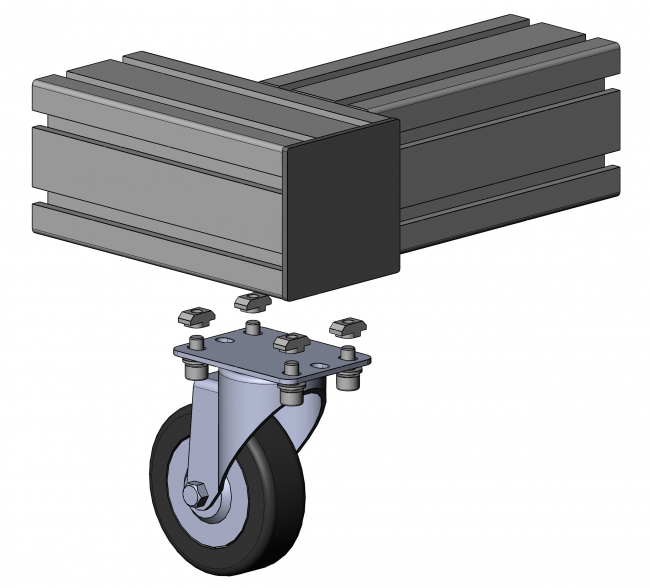Swivel castor with top plate