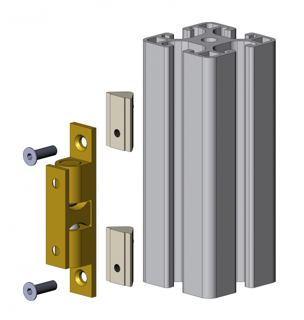 Nutenstein Nut 8, einschwenkbar mit Führung und Kugel