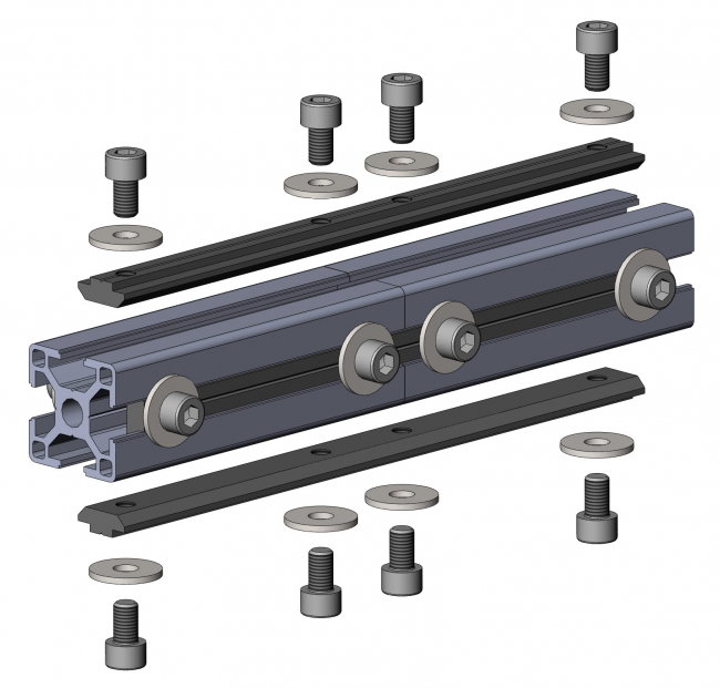 Nutenstein 4-fach Nut 8 mit Führung