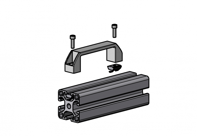 Nut Slot 12, M6, with spring leaf, stainless steel