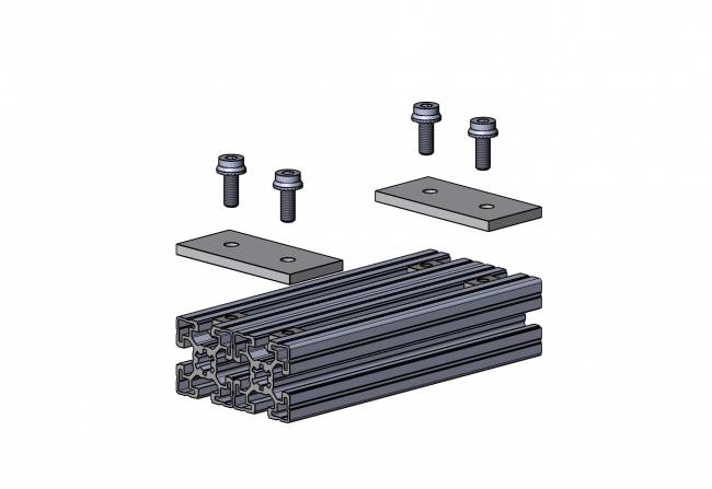 Allen, screw, flange, ribbed, M8x20, galvanized, steel, Innensechskant, Innensechskantschraube, Ripp, Schraube M8x20, Stahl, verzinkt, TexEnMa, Winkelmontage, 3510 S 0820 VZ 03