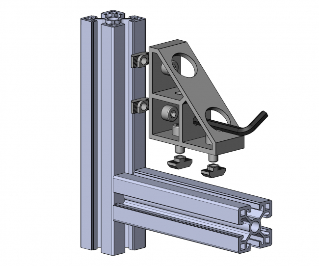Eckwinkel gezogen 1N, schwer, Schwerlastwinkel, Nut 10, Aluminium, Alu, ESD, 4020 A 3480 EL 01, 4020 A 3990 EL 01