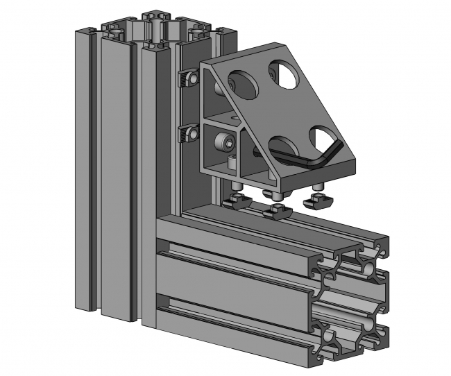 Eckwinkel, gezogen, 2N, Schwerlastwinkel, Nut 10, Aluminium, Alu, ESD, 4020 A 7480 EL 01, 4020 A 8490 EL 01