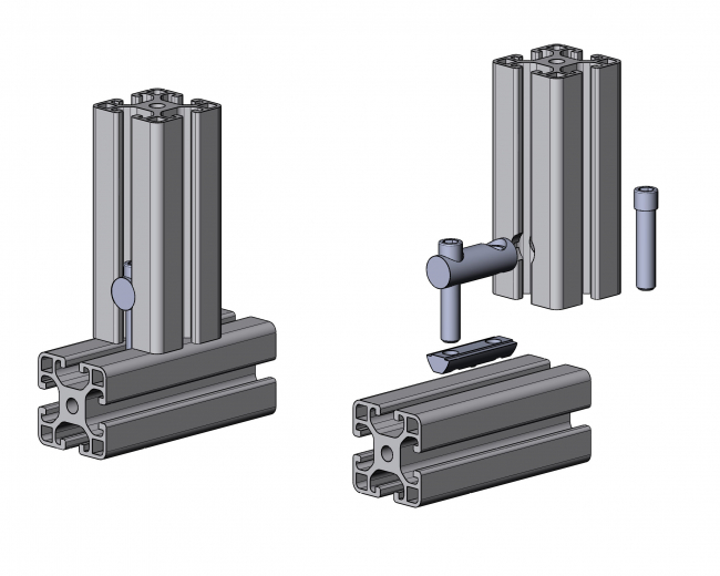 Bolzenverbinder, Nut 8, Spannverbinder, Bolzenverbinder Nut 8, 4608 S 0840 VZ 01, 4608 S 0880 VZ 01