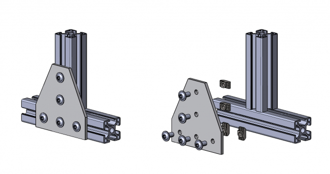 Fastening plate for T connection