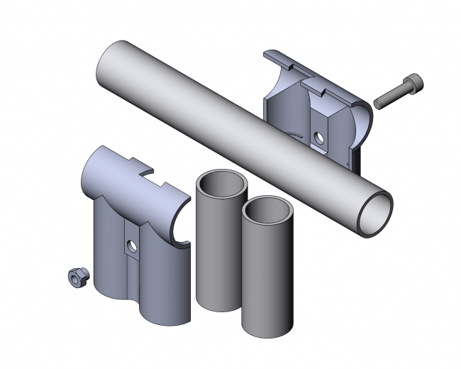 Verbinder 90° 1-fach parallel, Verbinder 90°, Verbinder 90 Grad, paralell, Verbinder paralell, Doppelverbinder, Doppel T Verbinder, T Verbinder, T-Verbinder, Doppel-T-Verbinder, Rohrprofilsystem, Rohrverbinder, Rohr Verbinder, Rohr, Verbinder, 5014 S 001 SW 01