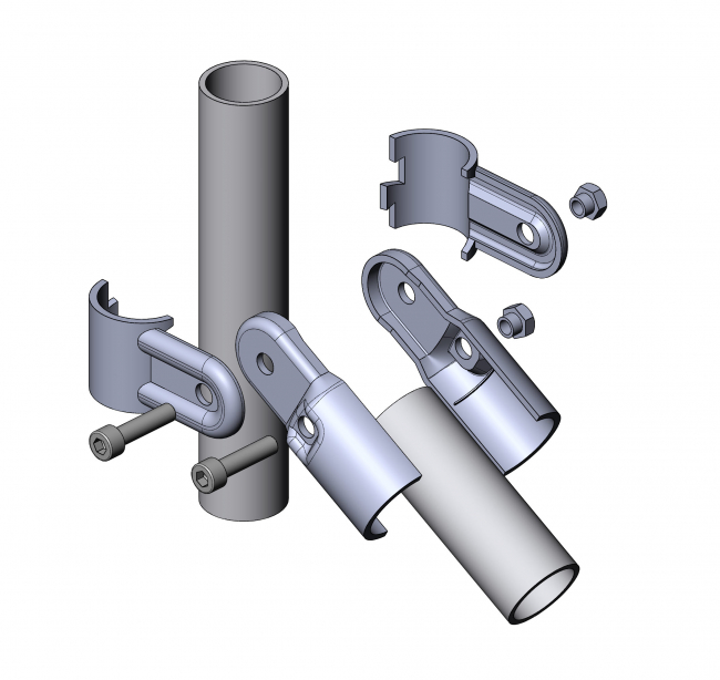 Adjustable connector 1-fold