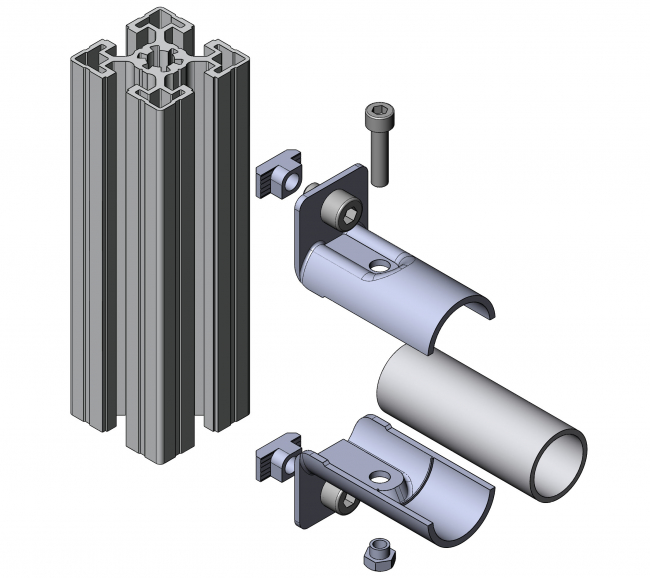 Systemverbinder, Profilverbinder, Profiladapter, Rohrprofilsystem, Rohrverbinder, Rohr Verbinder, Rohr, Verbinder, 5027 S 001 SW 01