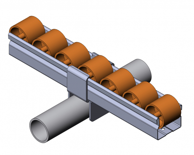 Röllchenleistenaufnahme Zwischenstütze, Röllchenleistenaufnahme, Zwischenstütze, Querverbinder, Kreuzverbinder, Kreuzverbindung, Stütze, Anschlag, Aufnahme für Röllchenleiste, Aufnahme, Röllchenleiste, Zubehör, 5053 S 005 VZ 01