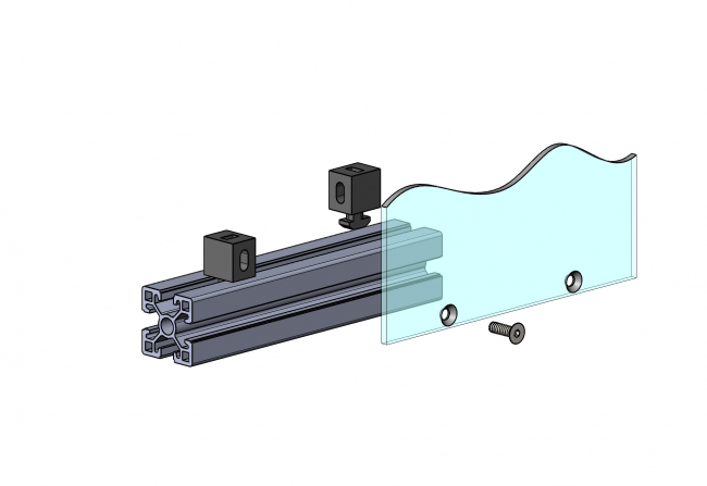 Uniblock, PVC hart, PVC, Scheibenhalter, Halter, Flächenelement, Anbauteil, Zubehör, flexibel, Nut 10 6302 K 1006 SW 01