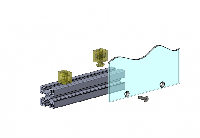 Uniblock, PVC hart, PVC, Scheibenhalter, Halter, Flächenelement, Anbauteil, Zubehör, flexibel, Nut 10 6302 K 1006 TR 01