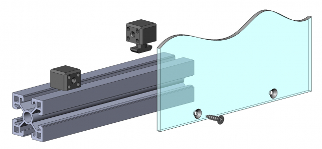 Uniblock flex, Uniblock, PA, Scheibenhalter, Halter, Flächenelement, Anbauteil, Zubehör, flexibel, Nut 10, 6303 K 10 SW 01