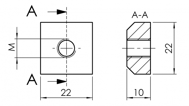 Nutenstein Nut 12 ohne Führung