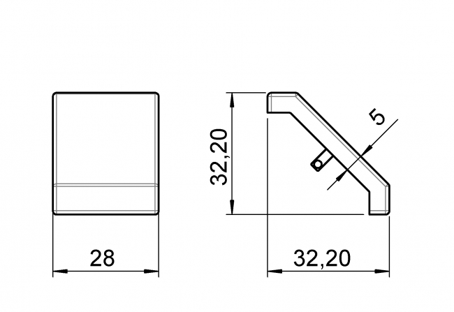 Cover Cap, PA, die cast angle, 4010 A 2727 EL03, black