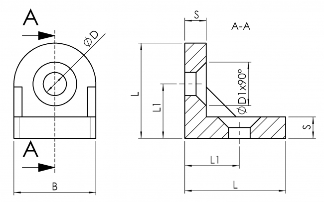 Eckwinkel, halbrund, Druckguss, Eckverbinder, Druckgusswinkel, Winkel, Verbinder, Aluwinkel, Aluminiumwinkel, Alu, Aluminium, 4030 A 3037 EL 01, 4030 A 3843 EL 01