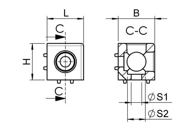 Würfelverbinder, TecEnMa, Cube, Connector, 2, 3, profile, 30, 40, 45, Nut  8, Nut 8, Aluminium, Druckguss