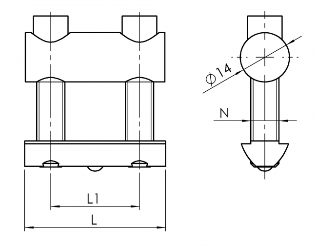 Bolzenverbinder, Nut 8, Spannverbinder, Bolzenverbinder Nut 8, 4608 S 0840 VZ 01, 4608 S 0880 VZ 01