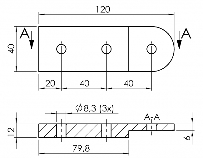 Joint plate 40x120x12