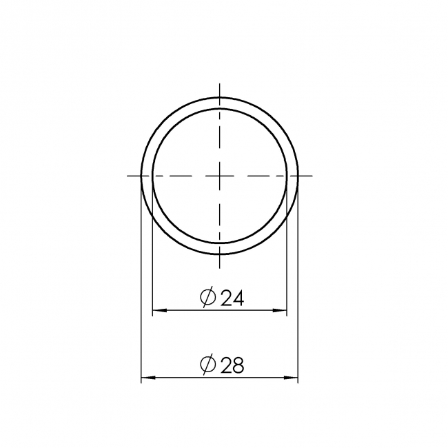 Aluminium-Rohr, Profilrohr, Rohrprofil, 5001 A 028 EL 01