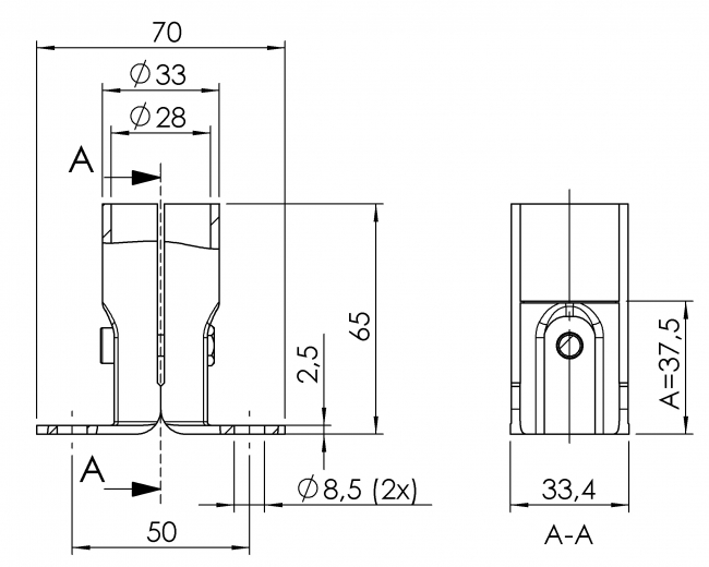 Systemverbinder, Profilverbinder, Profiladapter, Rohrprofilsystem, Rohrverbinder, Rohr Verbinder, Rohr, Verbinder, 5027 S 001 SW 01