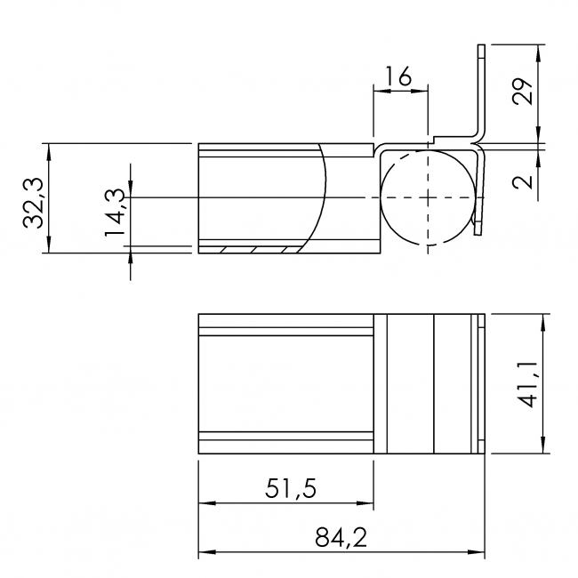 Wheel Rails inclusion with stop, Roller strip