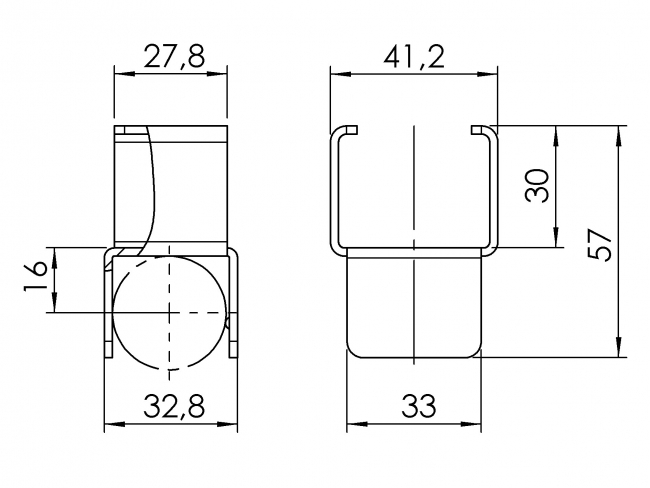 Röllchenleistenaufnahme Zwischenstütze, Röllchenleistenaufnahme, Zwischenstütze, Querverbinder, Kreuzverbinder, Kreuzverbindung, Stütze, Anschlag, Aufnahme für Röllchenleiste, Aufnahme, Röllchenleiste, Zubehör, 5053 S 005 VZ 01