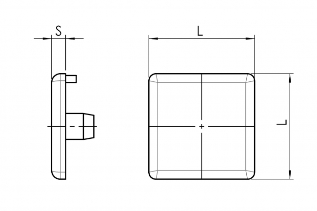 Abdeckkappen quadratisch, Abdeckkappe, quadratisch, 6011 K 2020 SW 01, 6011 K 3030 SW 01, 6011 K 4040 SW 01, 6011 K 4545 SW 01, 6011 K 5050 SW 01, 6011 K 6060 SW 01, 6011 K 8080 SW 01, 6011 K 9090 SW 01, 6011 K 3030 SI 01, 6011 K 4545 SI 01
