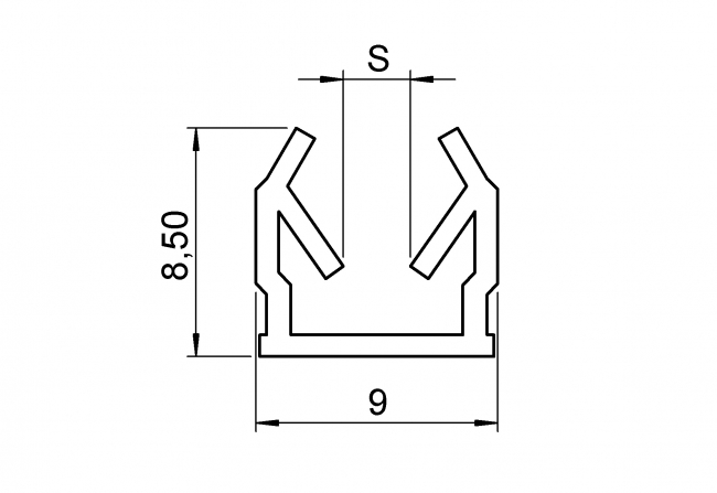Einfassprofil, Nut 8, PP, TPE, schwarz, 6208 K 08 SW 01