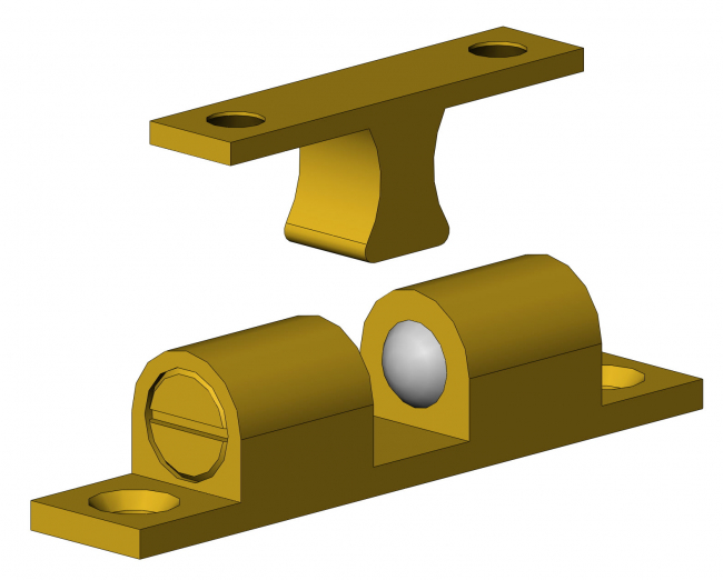 Kugelraster, Schließer, Doppelkugelraste, Kugelrasten, Doppelkugelrasten, Verschluss, ESD, Messing, Schließmechanismus, Schließmechanismen, Verriegelung, Riegel, rasten, Raster, Anschlag, Festmacher, Schnellverschluss, Kugelschnäpper, Doppelkugelschnäpper, 2230 M 0001 NA, 2230 M 0002 NA, 2230 M 0003 NA, 2230 M 0004 NA, 2230 M 0001 SI, 2230 M 0002 SI, 2230 M 0003 SI, 2230 M 0004 SI