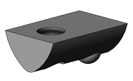 Nutenstein, einschwenkbar mit Kugel