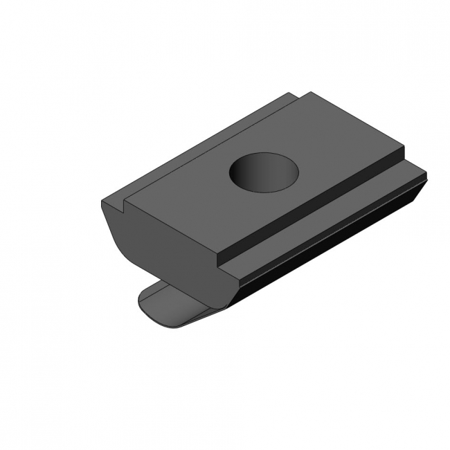 Nutenstein Nut 8 trapez, mit Führung, einschwenkbar, mit Feder