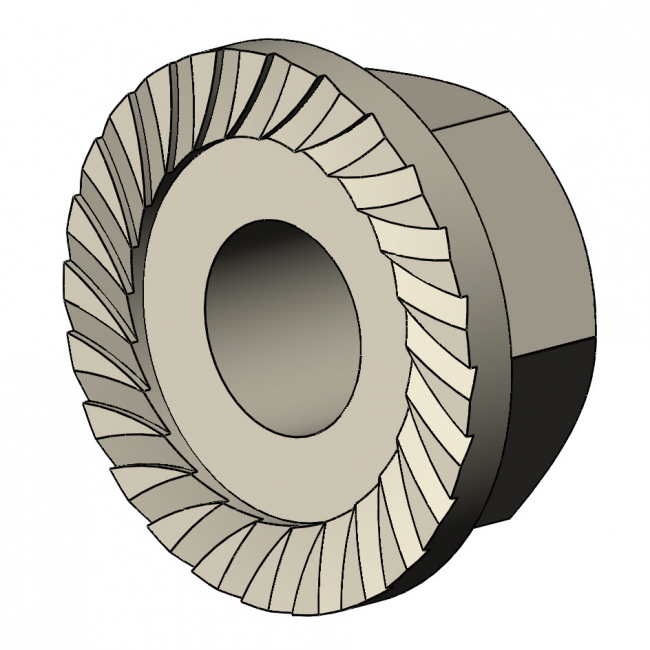 Flange Nut ribbed stainless steel
