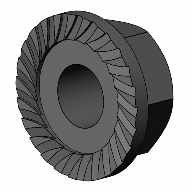 Flanschmutter, Ripp, Stahl, M6, M8, Flanschmutter Ripp, 3610 S 06 VZ 01, 3610 S 08 VZ 01