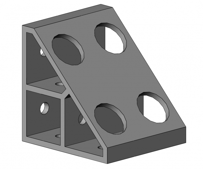 Eckwinkel, gezogen, 2N, Schwerlastwinkel, Nut 10, Aluminium, Alu, ESD, 4020 A 7480 EL 01, 4020 A 8490 EL 01