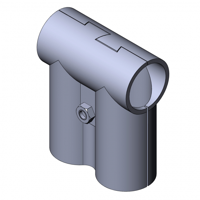 Verbinder 90° 1-fach parallel, Verbinder 90°, Verbinder 90 Grad, paralell, Verbinder paralell, Doppelverbinder, Doppel T Verbinder, T Verbinder, T-Verbinder, Doppel-T-Verbinder, Rohrprofilsystem, Rohrverbinder, Rohr Verbinder, Rohr, Verbinder, 5014 S 001 SW 01
