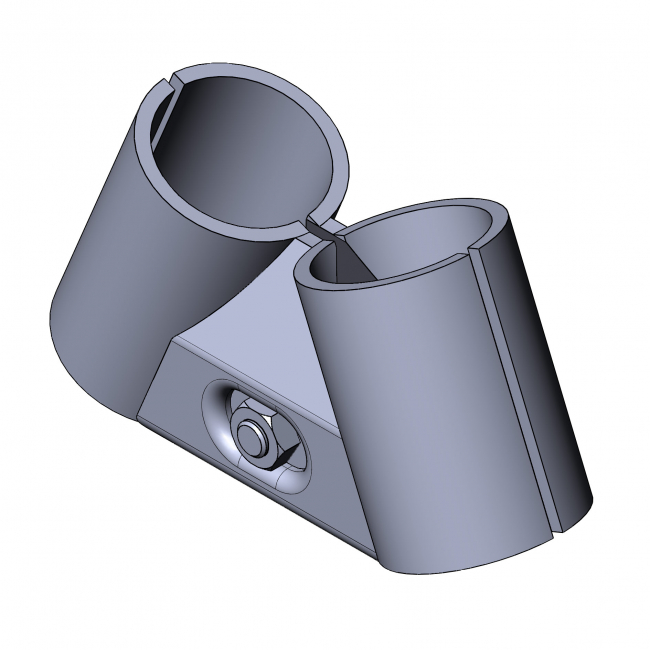 Endverbinder 45°, Eckverbinder, 45°, 45 Grad, 45, Grad, Rohrprofilsystem, Rohrverbinder, Rohr Verbinder, Rohr, Verbinder, Diagonal, Diagonalverbinder, 45° Verbinder, 5021 S 001 SW 01