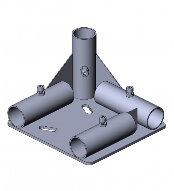 Aufnahme für Rollen rechts, rechts, Rollenbefestigung, Rollenhalter, Rahmen, Bodenstück, Rollenstück, Rollenadapter, Adapter, Parallelverbinder, Rohrprofilsystem, Rohrverbinder, Rohr Verbinder, Rohr, Verbinder, 5031 S 001 SW 01