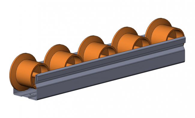 Röllchenleiste D 28 geführt, Rollen, Bundrollen, Rollenschiene, Rollenleiste, Rollenstab, Zubehör