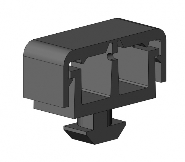Kabelclip 2-Kammer, Kabelclip, 2-Kammer, Kammer, Kabelefestigung, PA, Zubehör, Nut 8, Nut 10, 6334 K 0802 SW 01, 6334 K 1002 SW 01